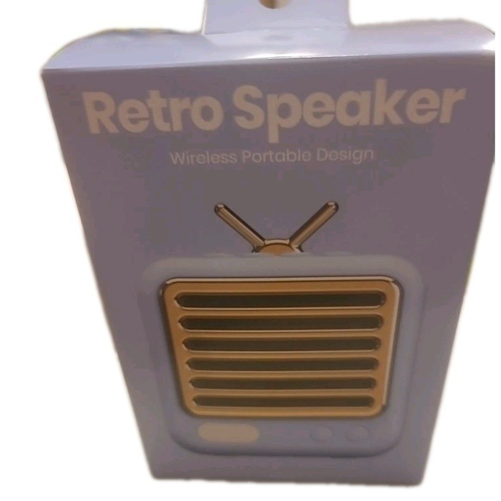 Retro Blue Gold Wireless Bluetooth‎ Speaker Portable Vintage Style NEW